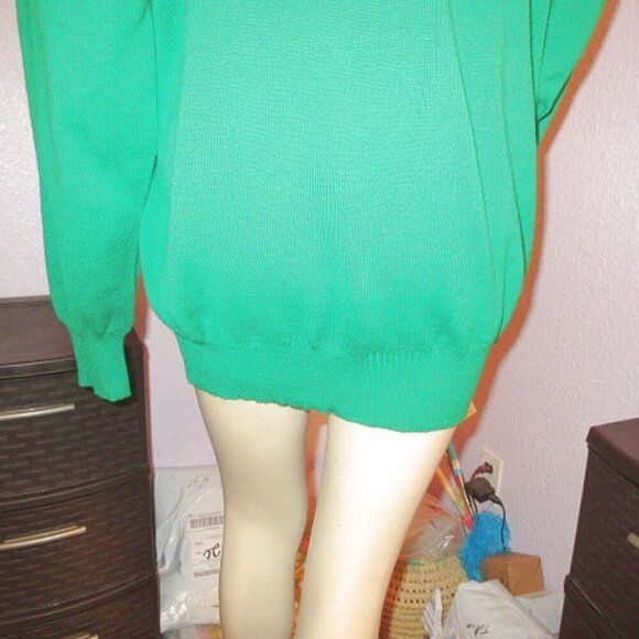 Vtg Blarney Woolen Mills Sweater Size XL Ireland Shamrock Kelly Green Knit NWT - Picture 10 of 10